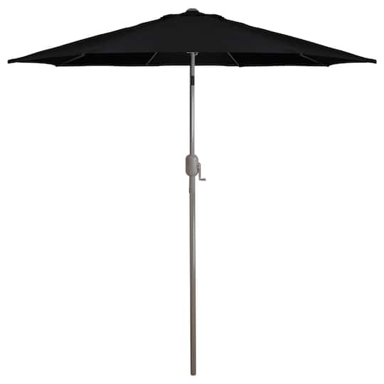 9Ft Outdoor Patio Market Umbrella with Hand Crank & Tilt By Northlight in Black/Brown | 9ft x 8ft | Michaels®